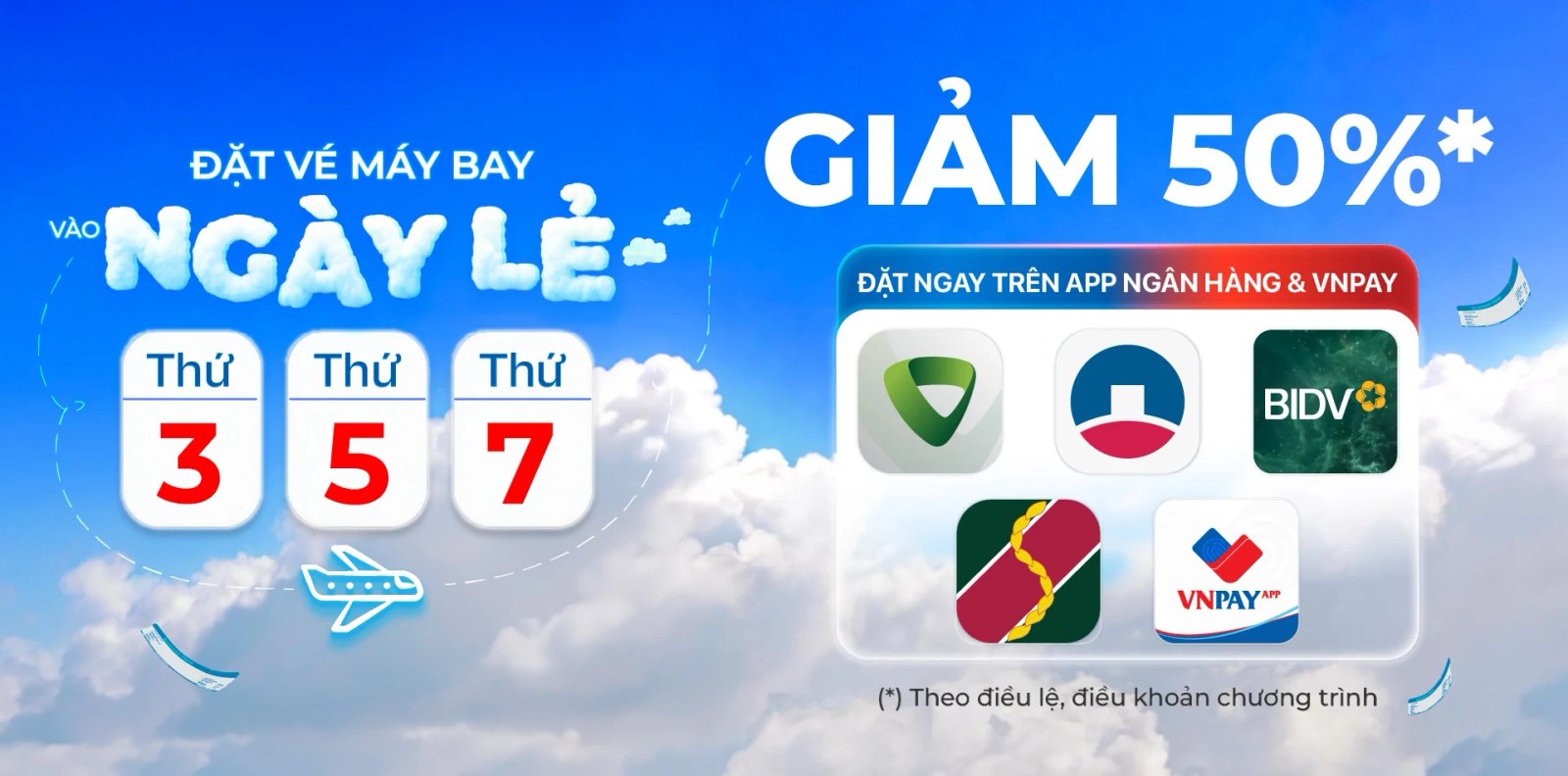 Đặt vé máy bay VNPAY - Giảm 50%